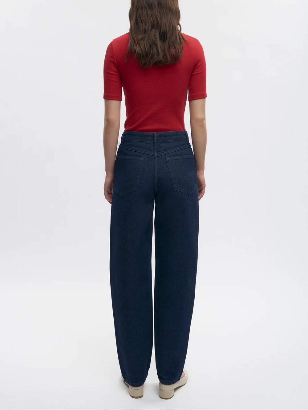 Kotn Philae Barrel Leg Jeans Size 31 Dark Rinse - Picture 5 of 9
